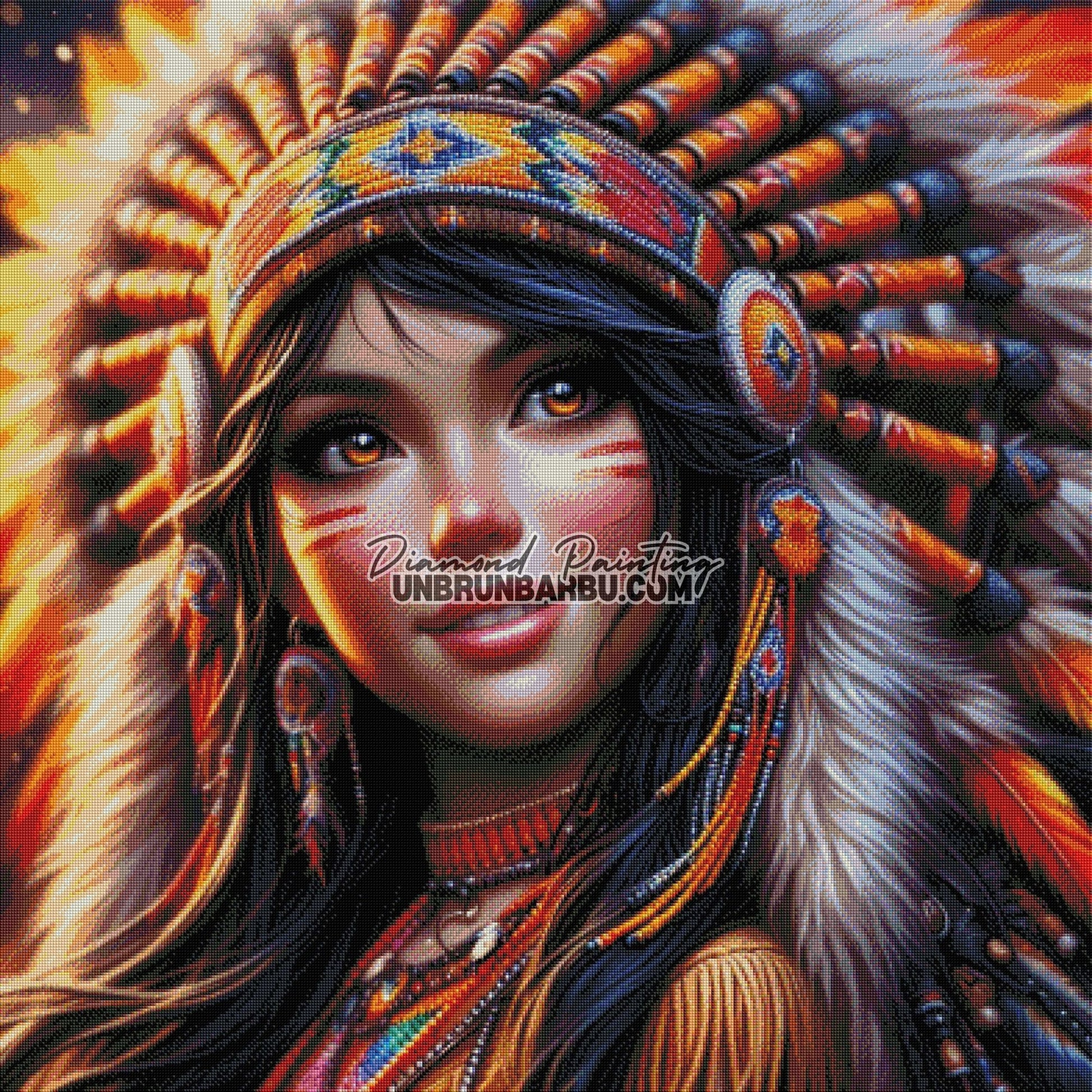 Voix des Ancêtres, Le Chant des Plumes (100cm x 100cm) - UnBrunBarbu